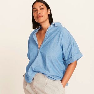 🆕 J. Crew Relaxed short-sleeve chambray popover